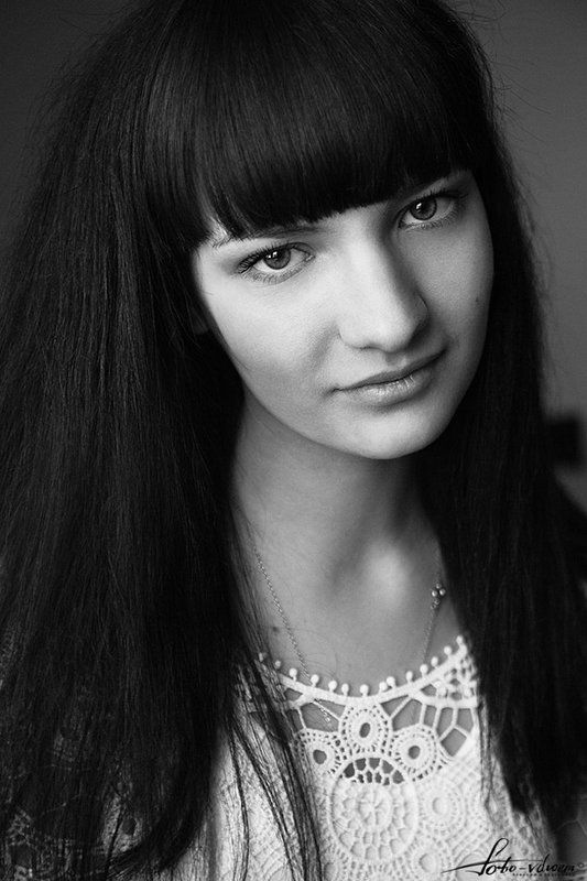 портрет, портрет девушки, черно-белое фото, черно-белая фотография, foto-vdvoem, фото вдвоем Ксения фото превью