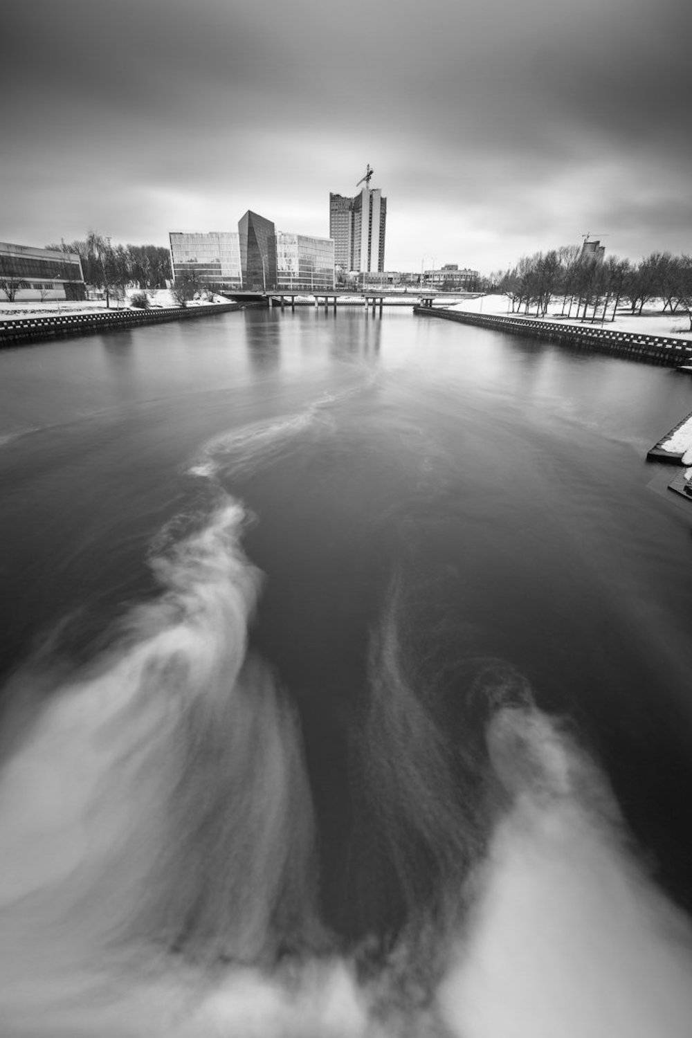 Nd400, Беларусь, Вода, Город, Дамба, Здание, Зима, Минск, Мост, Пейзаж, Река, Свилочь, Снег, Владимир Водяницкий