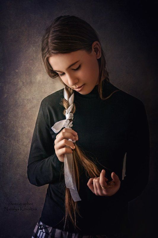 девочка, косичка косичка фото превью