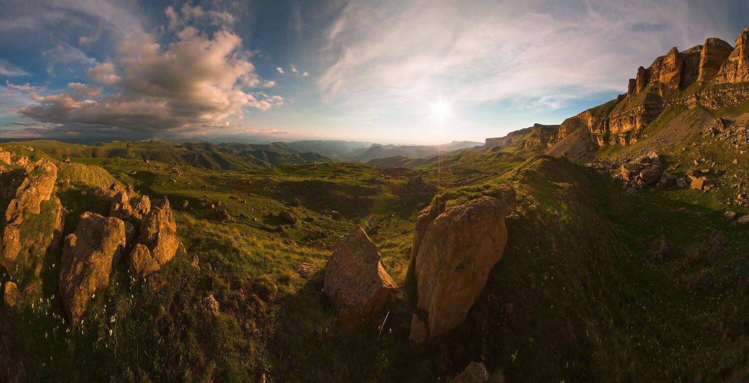 весна, закат, гум, баши, скалистый, хребет, Николай Мысливцев