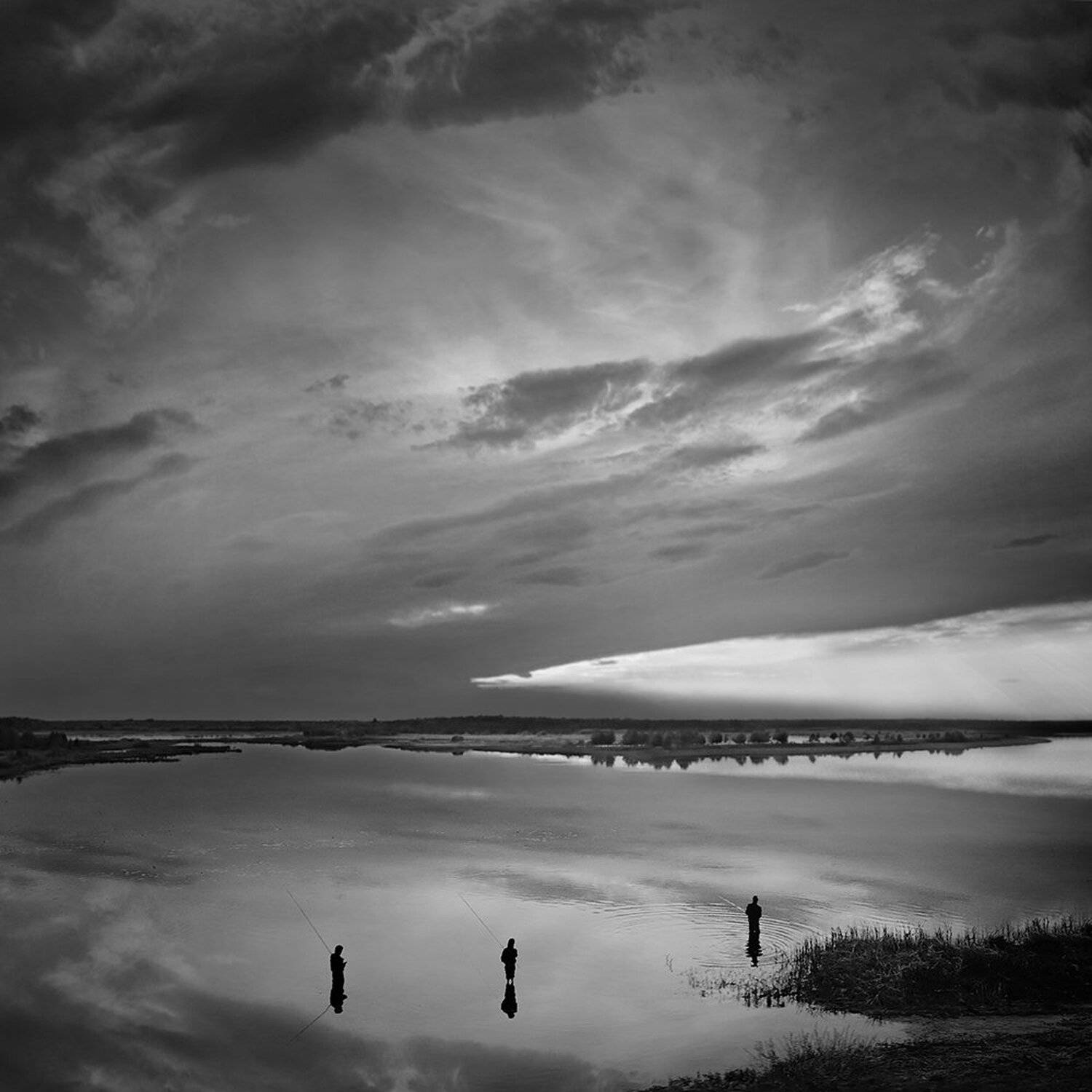 fishermen, , рыбалка, , knee-deep_in_the_sky, , чб, , bw, Сергей Хромов