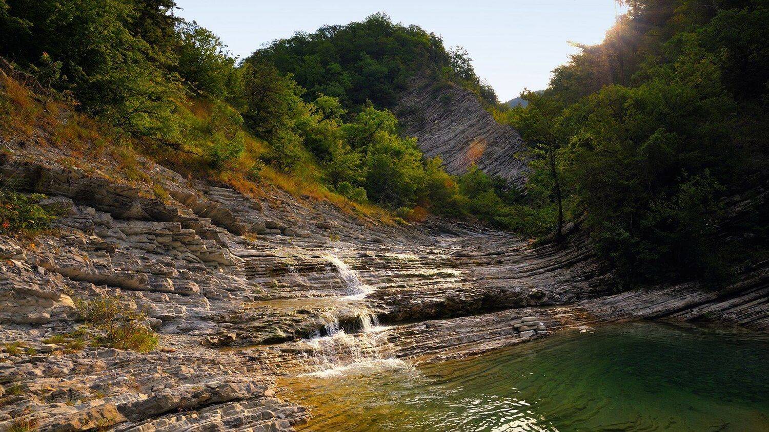 горы, река, скалы, лес, лето, утро, природа, пейзаж, Serj Master