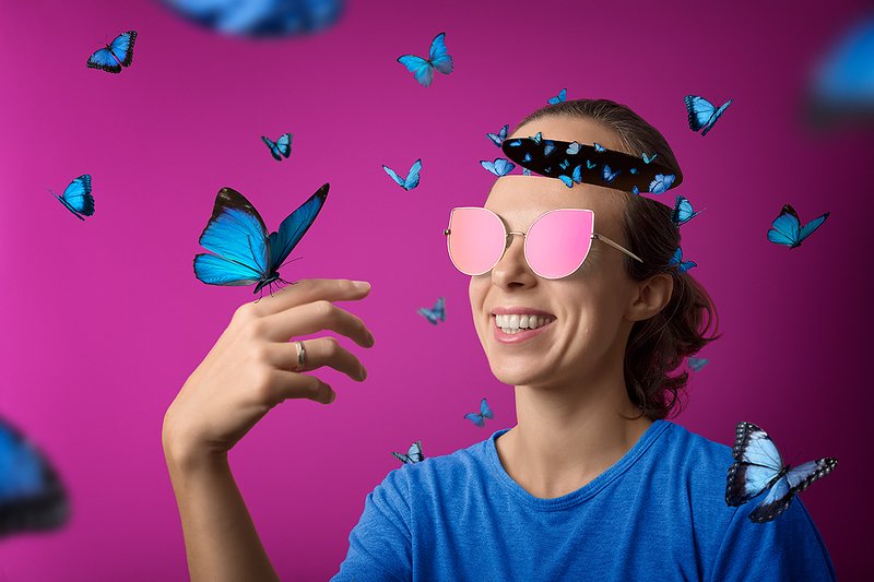 #ideas #portrait #thoughts #butterfly #pinkglasses #concept Selfportrait. Thoughts. фото превью