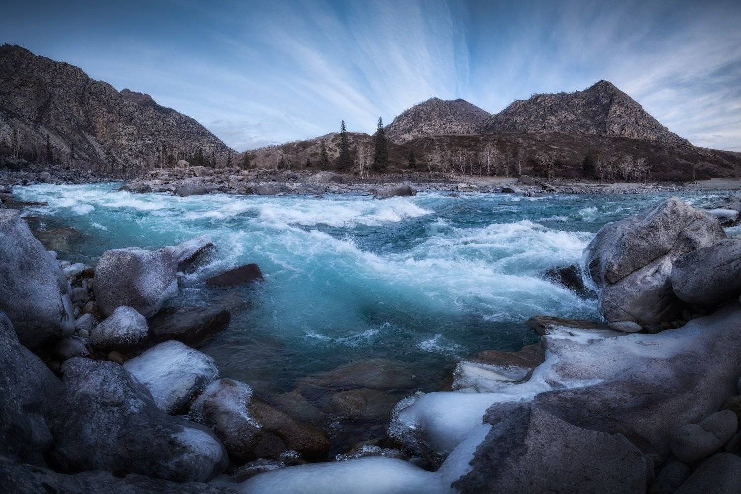 алтай, горный алтай, республика алтай, онгудайский район, горы, горная река, катунь, ильгумень, ильгуменский порог, бурное течение, ноябрь, предзимье, бирюзовая катунь, altai, altai mountains, katun, Алена Рубан
