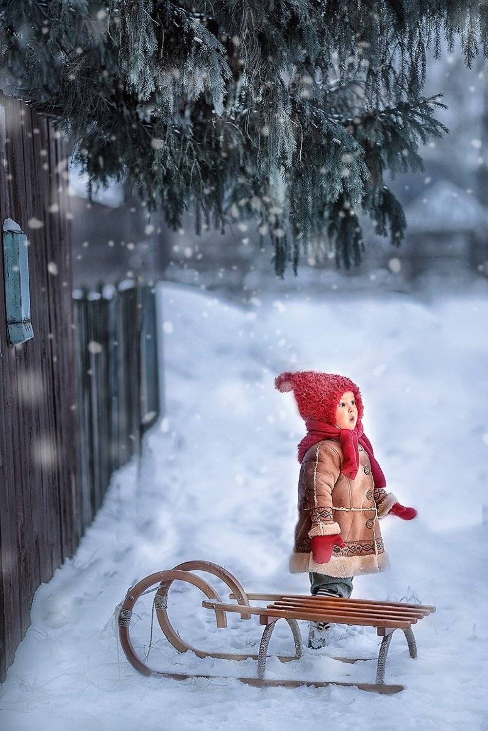 зима, снег, мороз, санки, Наталья Лакман