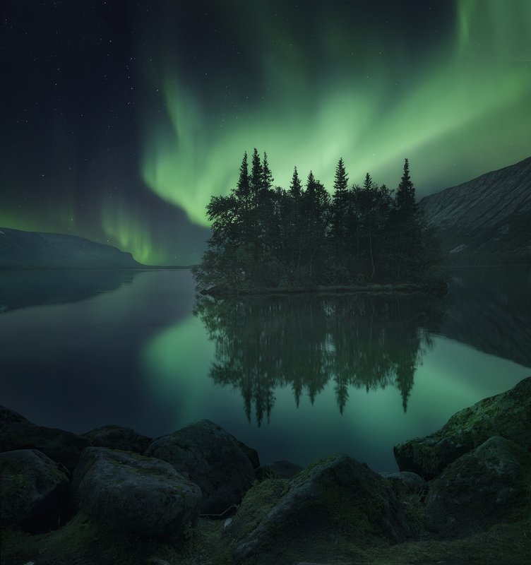 aurora borealis, северное  сияние, полярное сияние, кольский  полуостров, сейдозеро Seydozero фото превью