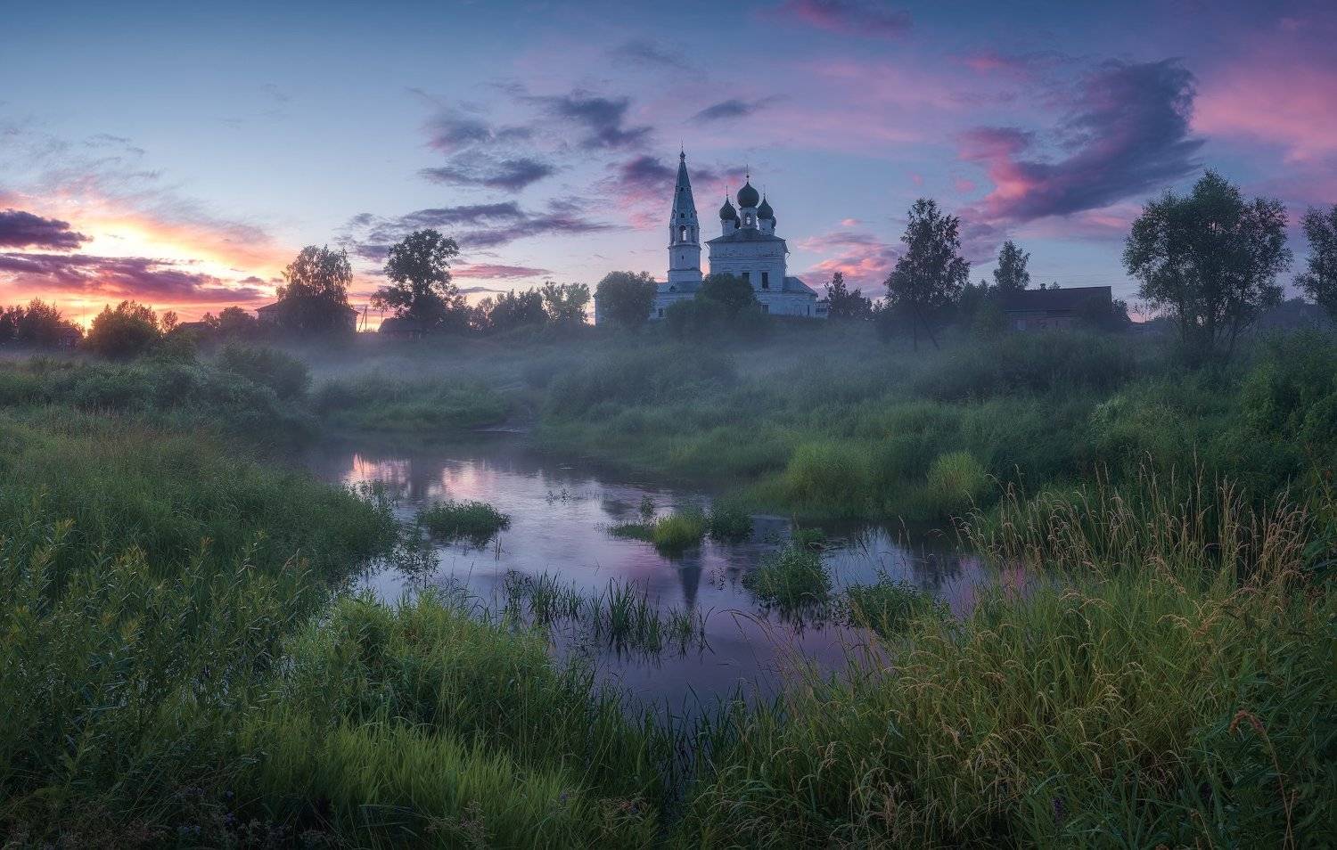 осенево, вечер, пейзаж, закат, Виталий Левыкин
