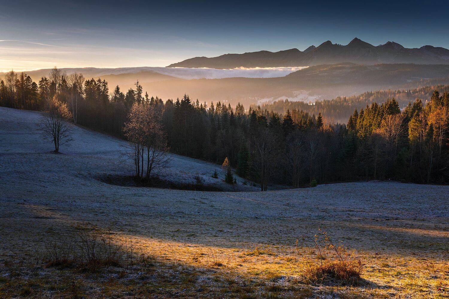 mountains, autumn, poland, slovakia, sunrise, Michał Kasperczyk