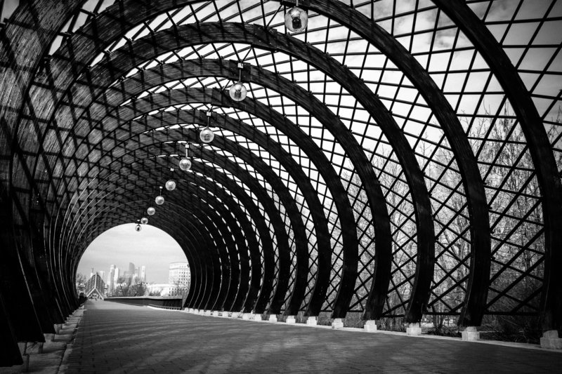 tunnel, architecture, black, white, way, city, moscow, russia Тёмный калейдоскоп фото превью