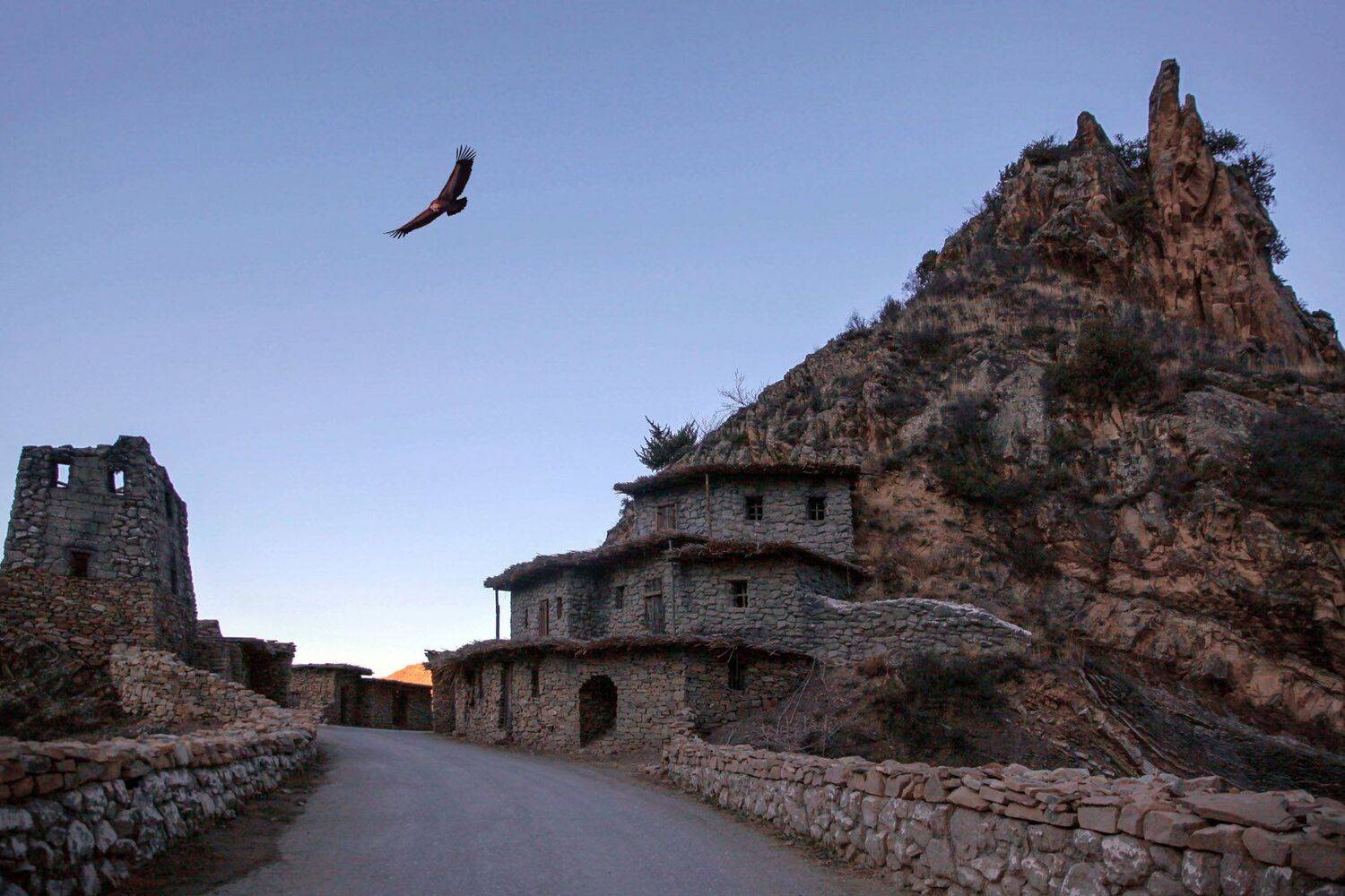 горы,аул,строение,вершины,пейзаж,небо,деревья,дагестан,природа, Marat Magov