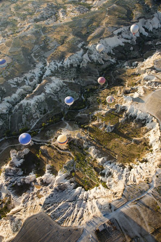 полёт, путешествие, шар,земля, рельеф,ландшафт,пейзаж,landscape,travel,fly,balloon,earth,cappadocia Полёт фото превью