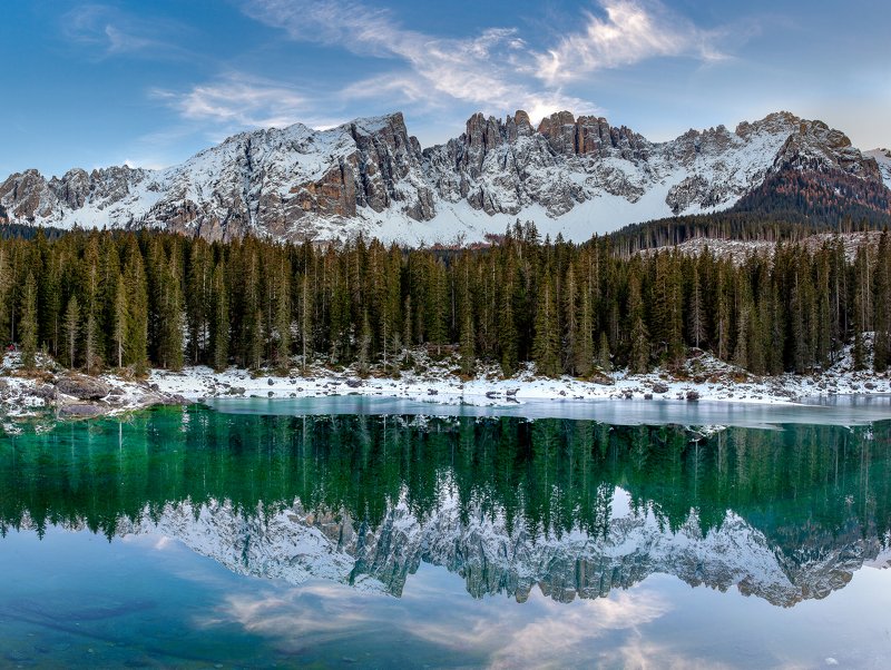 italy, lake, landscape, Carezza фото превью