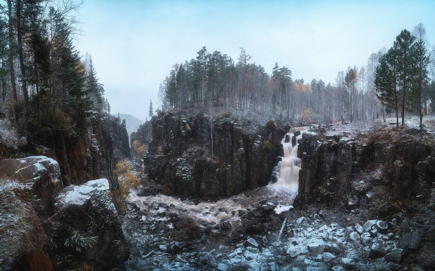 россия, иркутская область, нижнеудинск, водопад, тайга, рассвет, природа, пейзаж, снег, река, осень, ук, уда, каньон, Оборотов Алексей