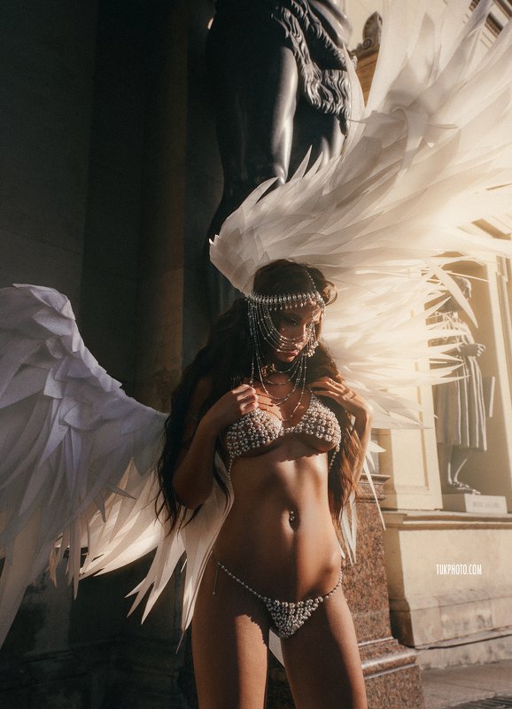 Angel Wings Victorias secret show creative make up костюм шоу жемчужный костюм бикини из жемчуга  St Petersburg Angel  фото превью