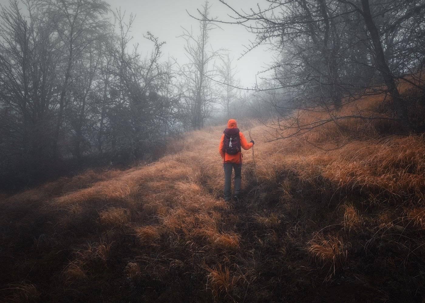 крым осень горы туман человек природа, Алексей Агеев