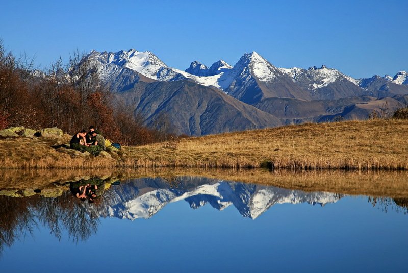 осень горы озеро. Озеро Зеркальное. фото превью