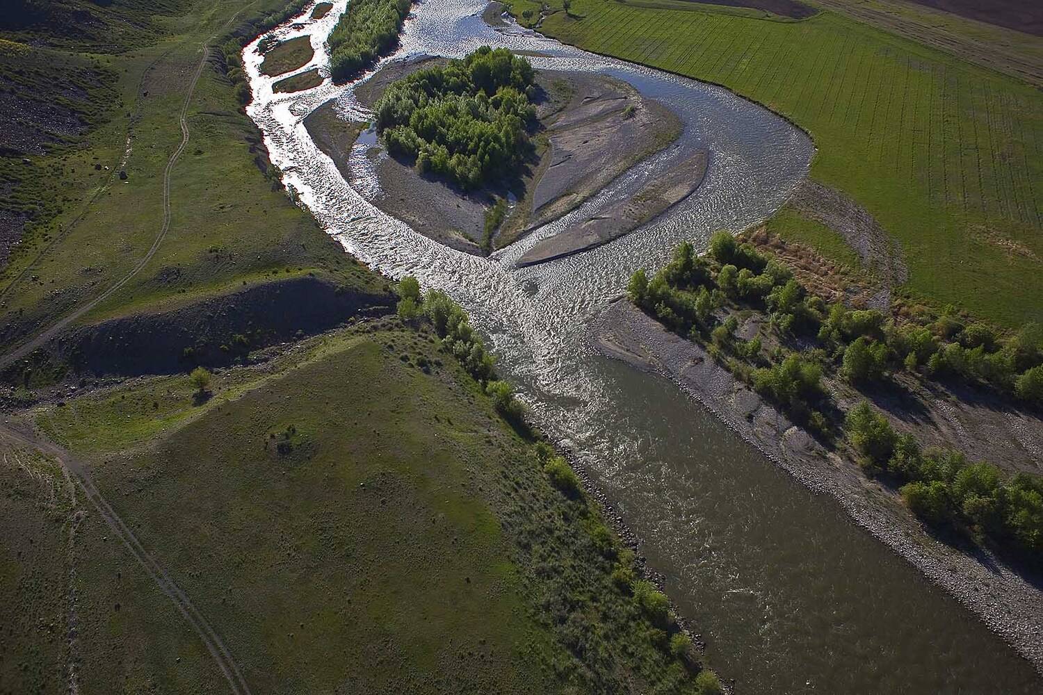 aerial, река коксу, казахстан, Борис Резванцев