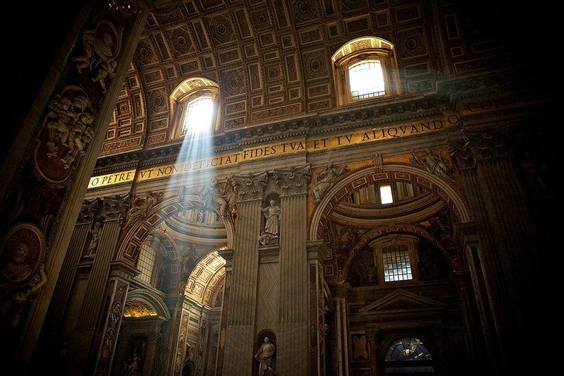 Cathedral, Golden, Italy, Light, Peter, Rome, St, Vatican, Window St. Peter\'s Cathedral фото превью