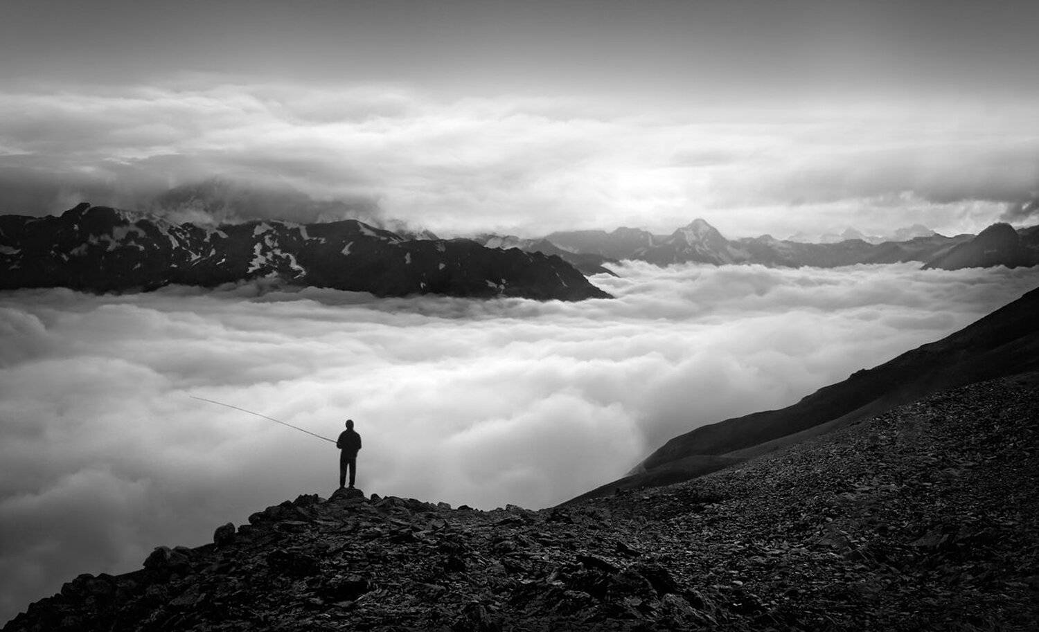 fishing, приэльбрусье, bw, рыбалка, чб, Сергей Хромов
