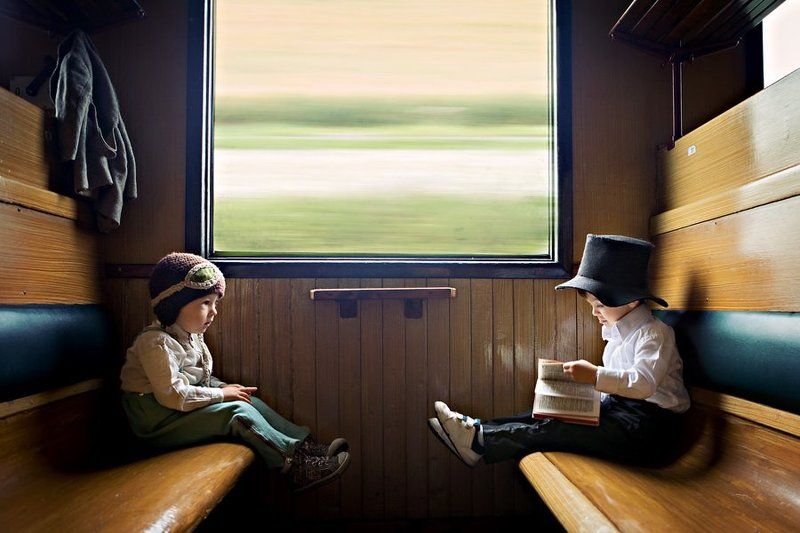 Old steam train фото превью