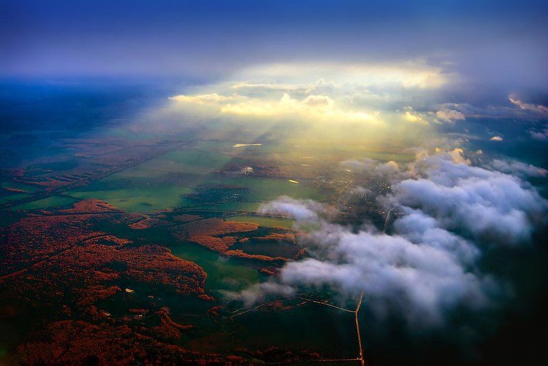земля, иллюминатор, облака, полет, солнце Полеты во сне и наяву фото превью