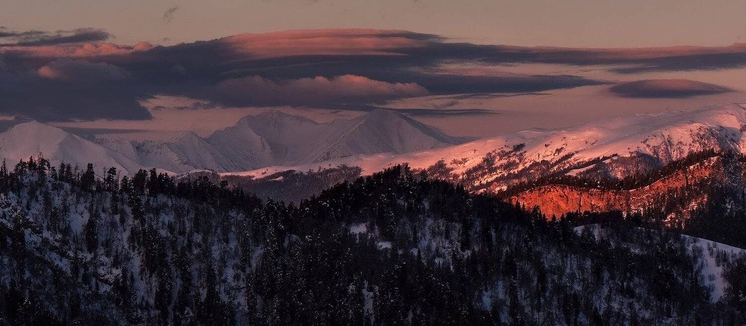 кавказ, горы, закат, март, 2013, ФЁДОР