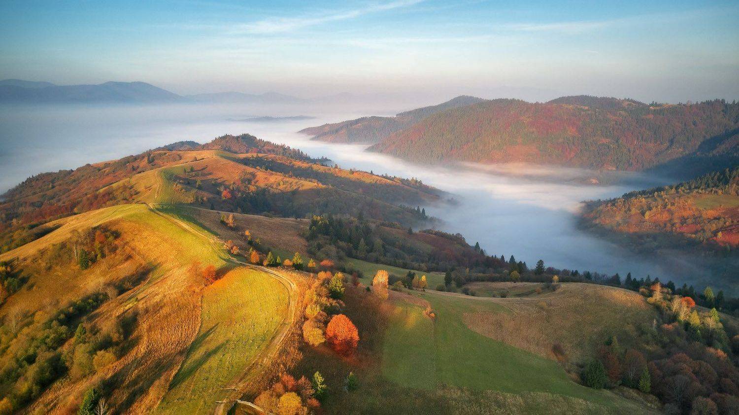 горы, карпаты, октябрь, осень, рассвет, туман, украина, утро, Вейзе Максим