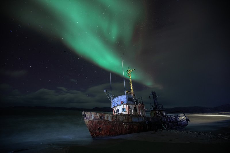 Россия, северное сияние, аврора, кольский, териберка Магия Cеверного сияние... фото превью