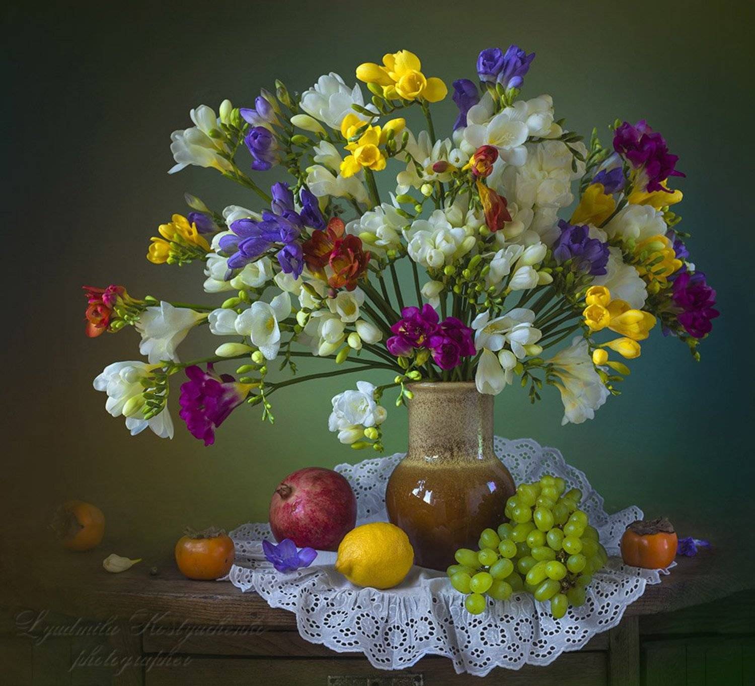 художественное фото,натюрморт,букет с цветами,фрезии., Людмила Костюченко