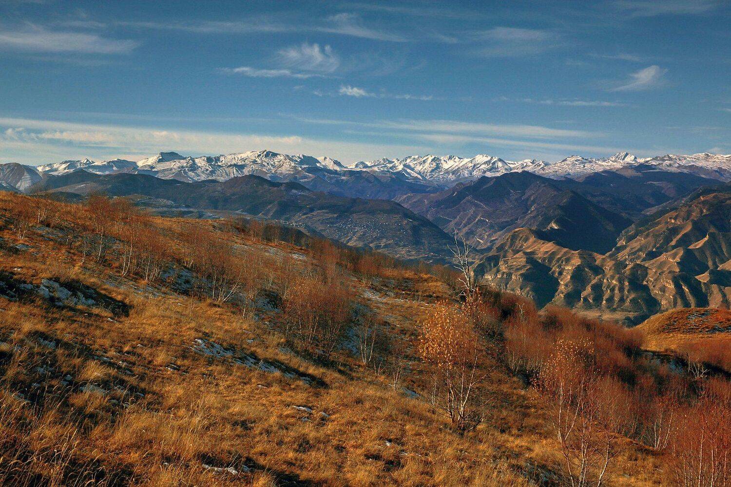 горы,осень,снег,вершины,пейзаж,небо,деревья,дагестан,природа, Marat Magov