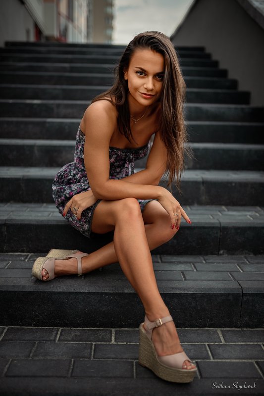 beauty, summer, evening, smiling Evening with your smile фото превью