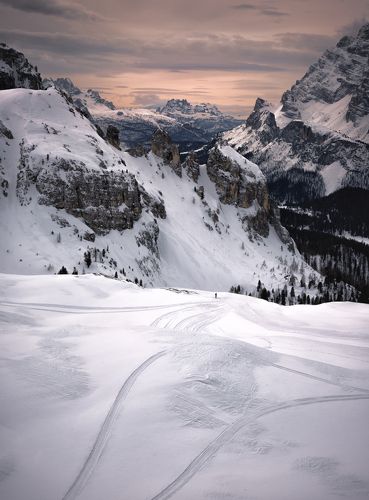 Lone skier