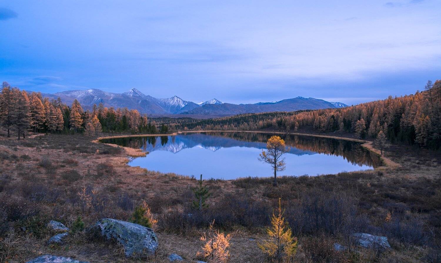 россия,горный алтай, озеро, киделю, вечер, осень, Андрей Поляков