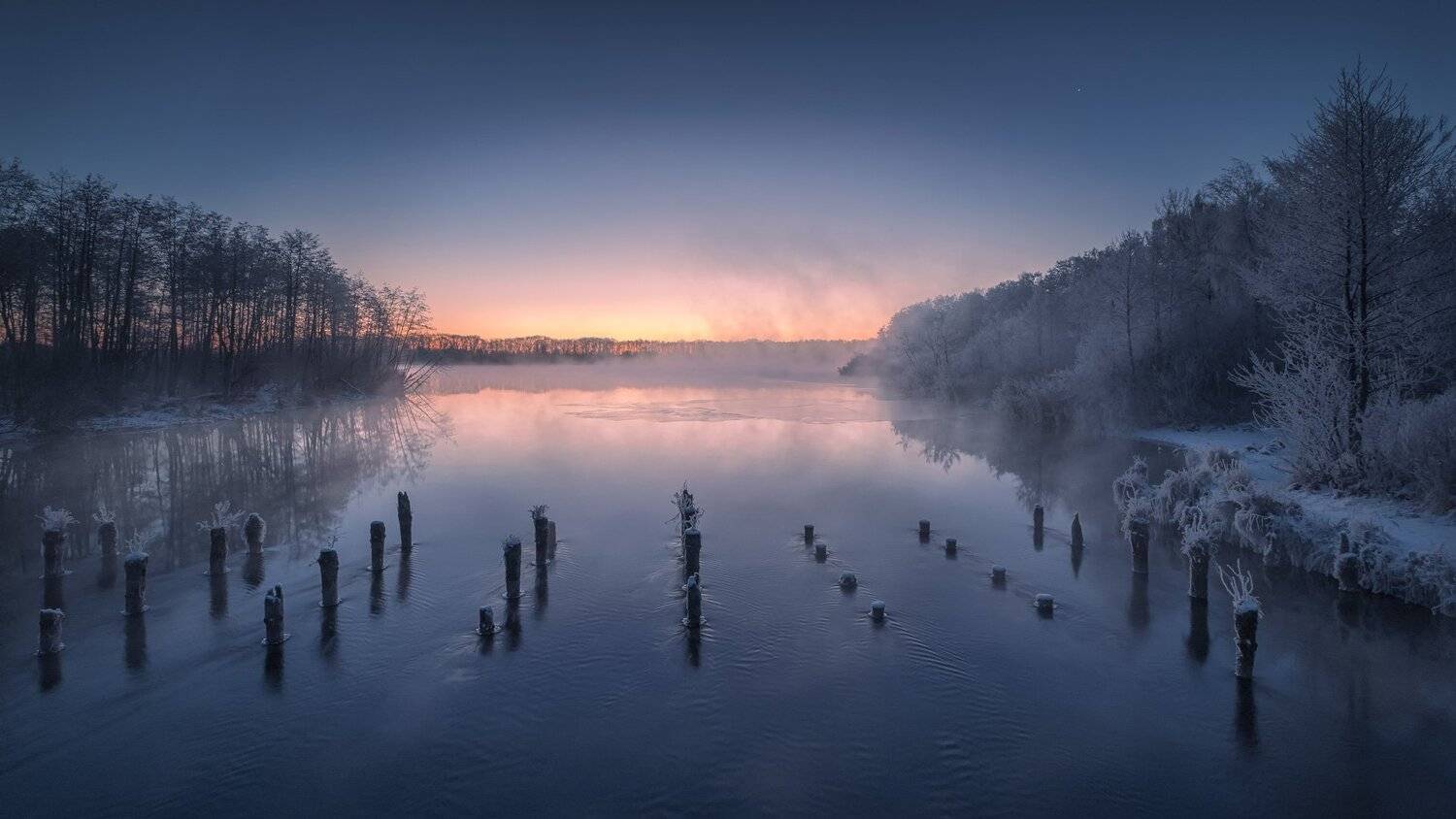 шатура, озера, утро, рассвет, мороз, холод, иней, Андрей Чиж