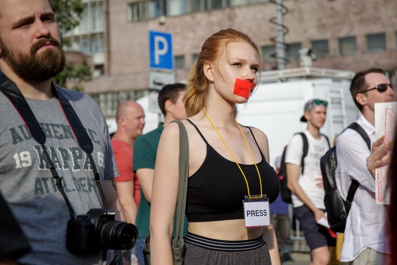 иван голунов, стрит, митинг, москва, люди, репортаж, протест, пресса  фото превью