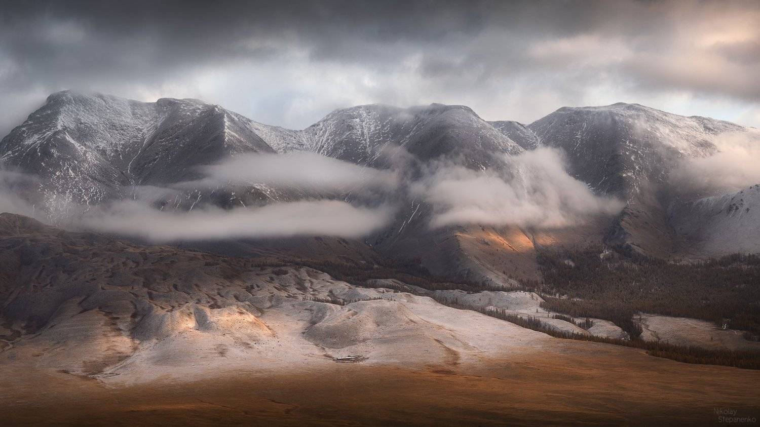 алтай, горы, курай, курайский хребет, облака, рассвет, Николай Степаненко