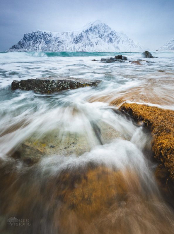 wave,high tide,lofoten,norway,north,winter,water,seascape,shoreline,coast, Flooded фото превью