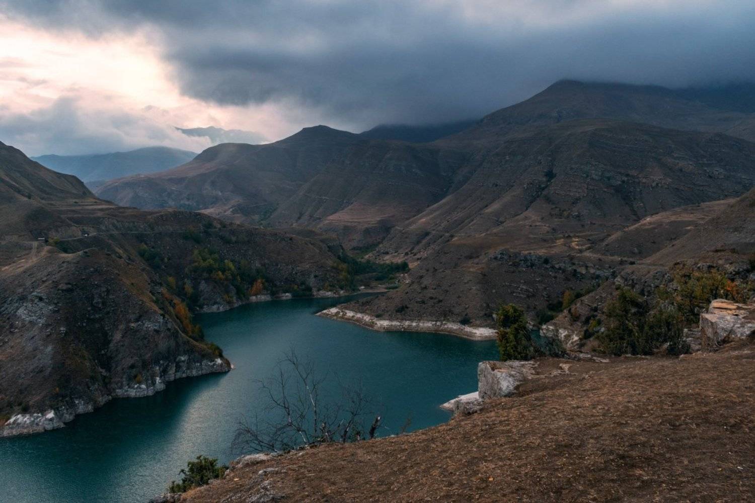 горы, озеро, гижгит, кбр, природа, осень, кавказ, пейзаж, вода, закат,, Алиева Татьяна