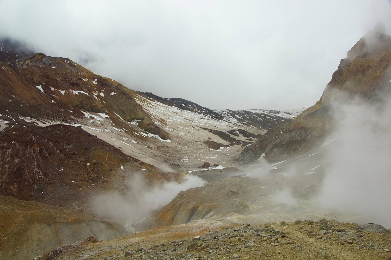 mountain, volcano, nature, landscape, view, crater, caldera, lake, haze, season, weather, relief, Сергей Андреевич