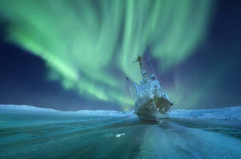 Teriberka, North, Aurora, Кольский полуостров, Териберка, Северное сияние, Север, Мурманск Magic of Night фото превью