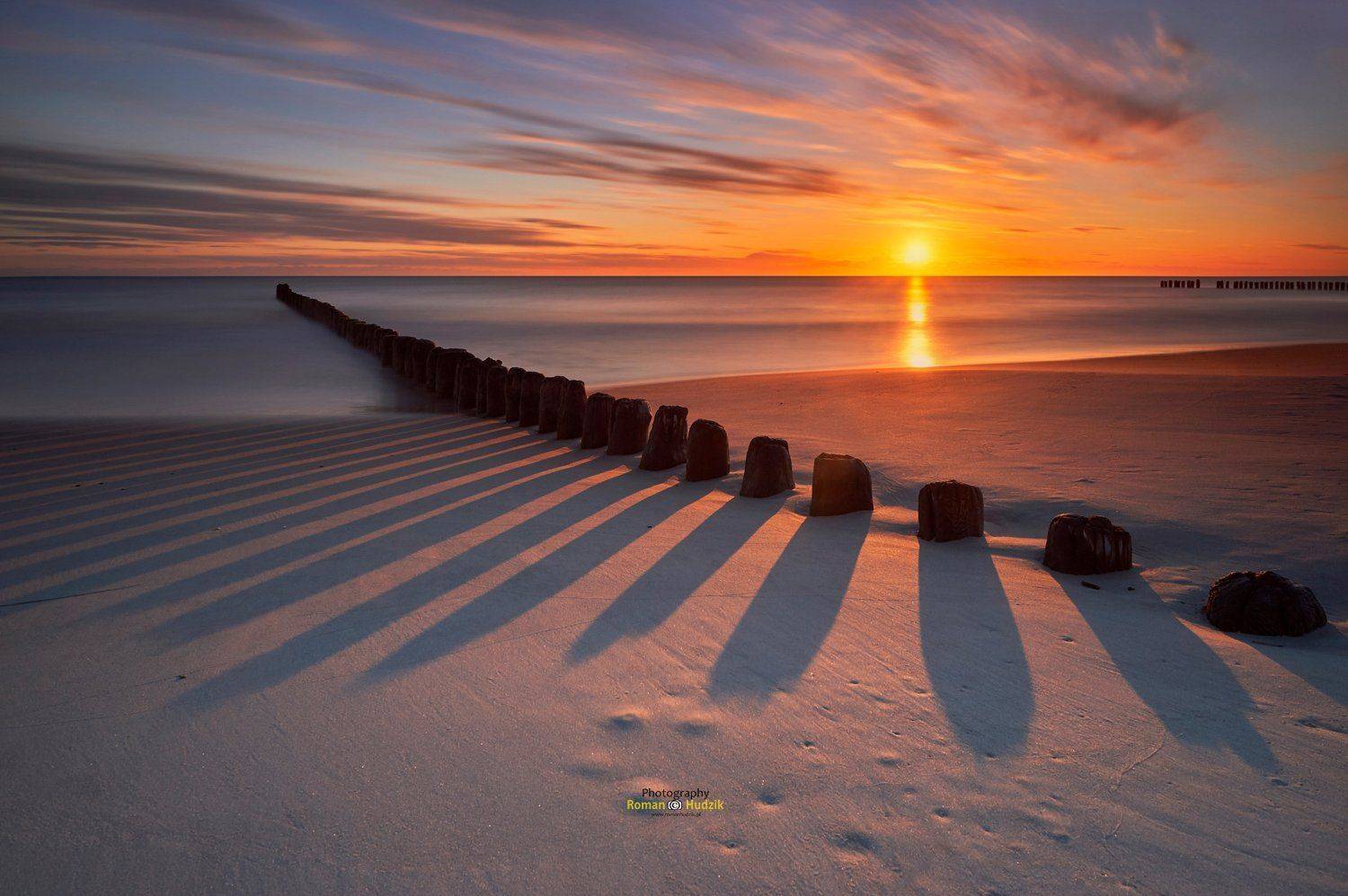 Baltic Sea, sea, water, clouds, sunrise, sunset, beach,, Roman Hudzik