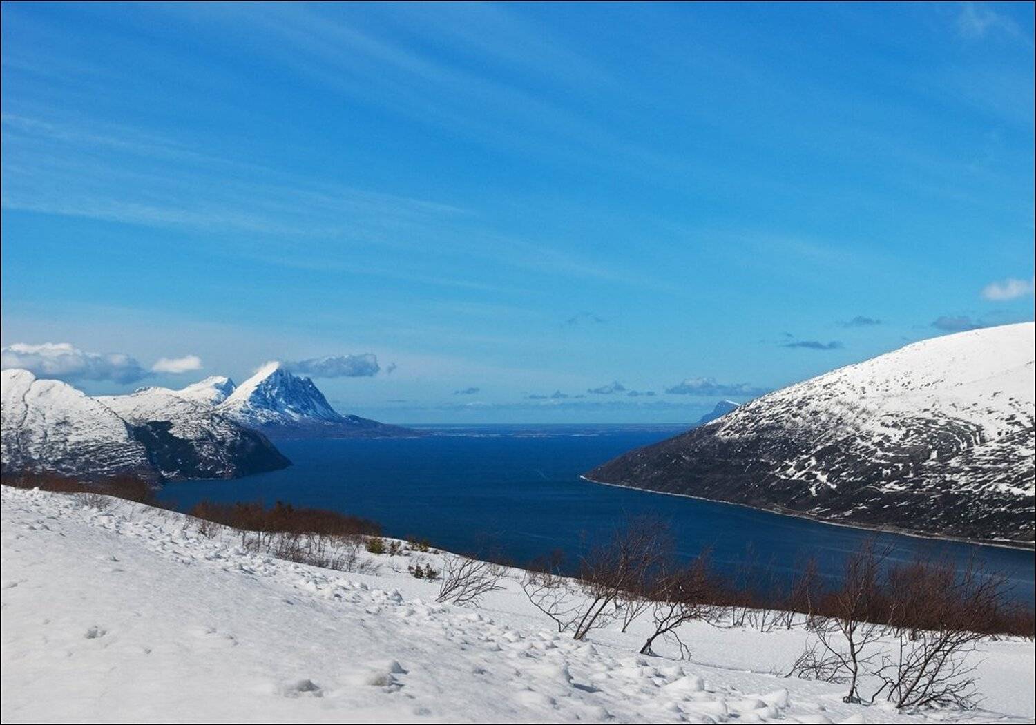 Горы, Норвегия, Снег, Фьорд, Крицак Ольга