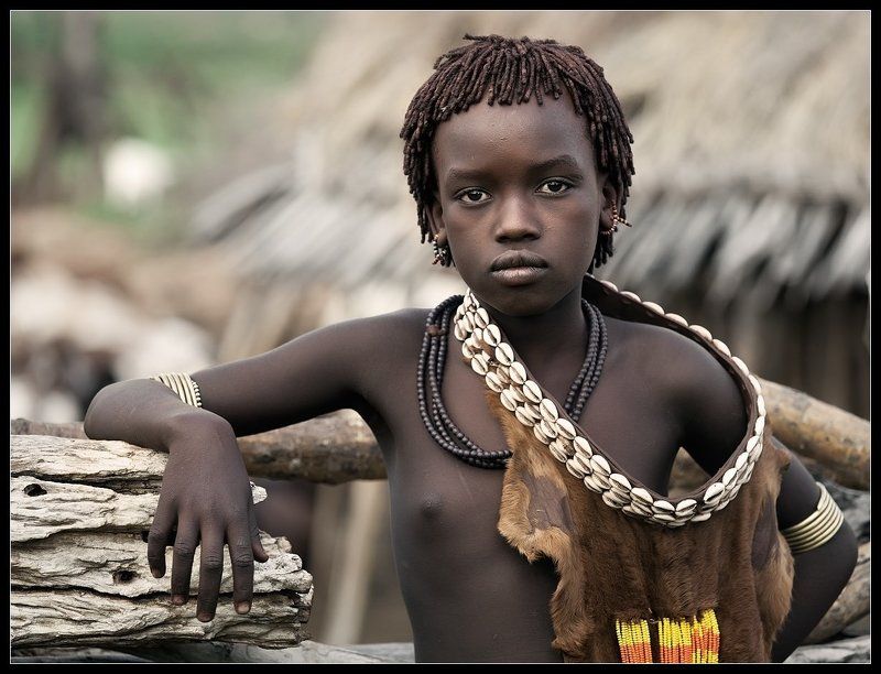 Африка, Девочка, Хамер, Эфиопия Девочка племени Хамер. фото превью