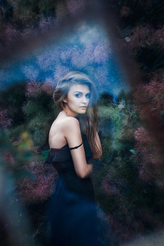 Волосы, Девушка, Зеленый, Отражение, Портрет, Рамка, Стекло Кристина фото превью