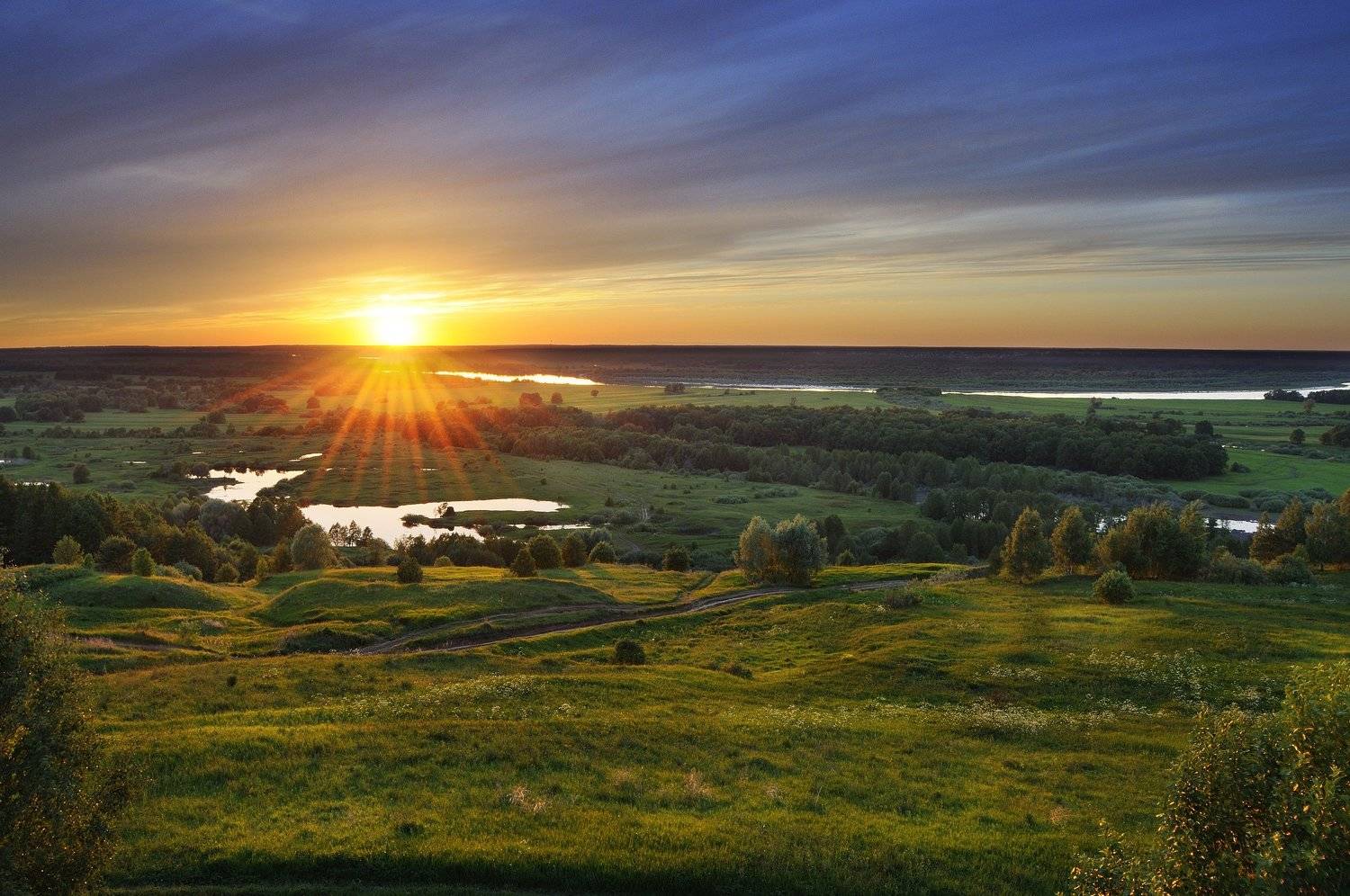 вечер, закат, небо, солнце, Andres Ganenkoff