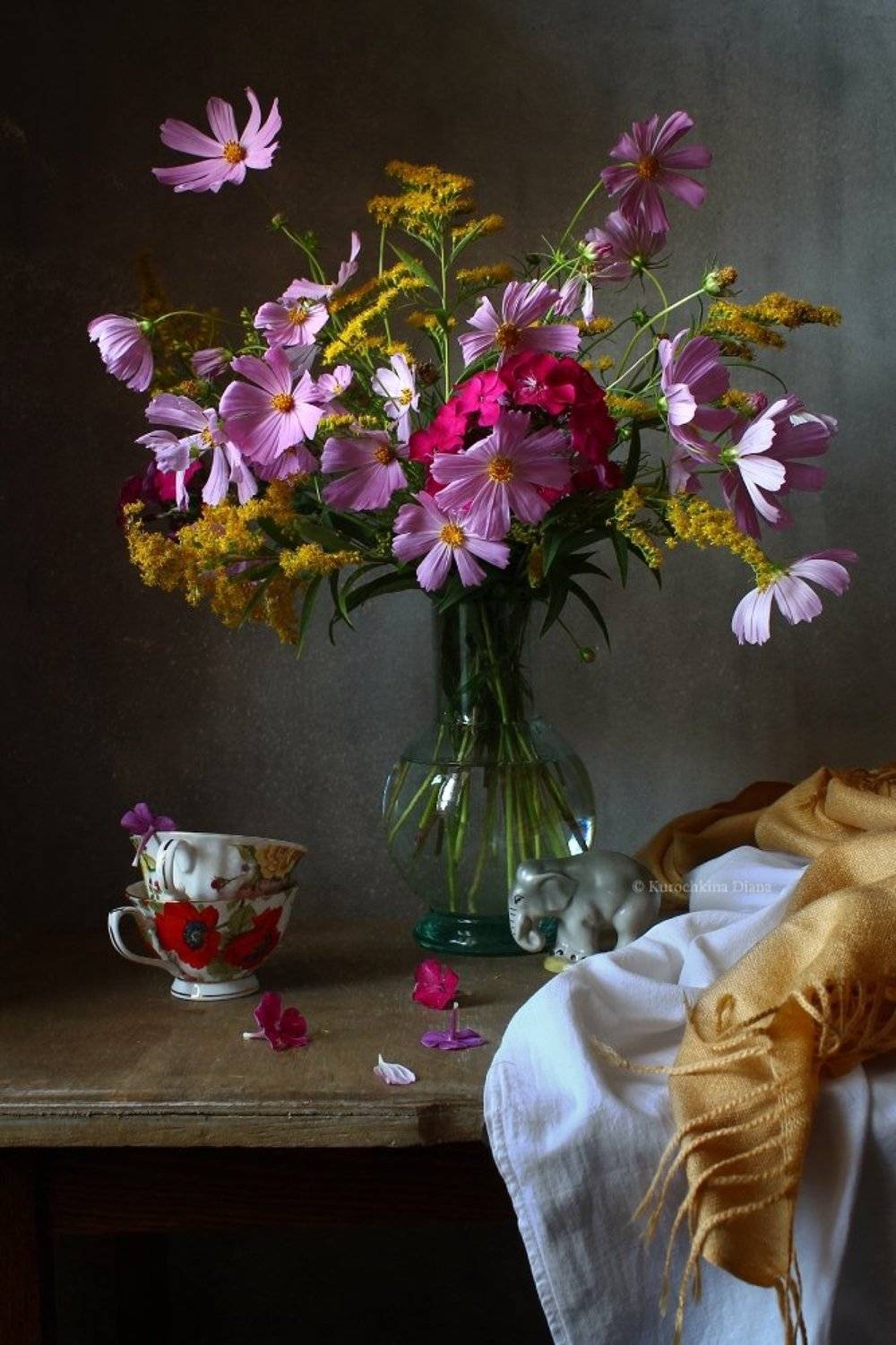 натюрморт, цветы, букет, лето, слоник, Курочкина Диана
