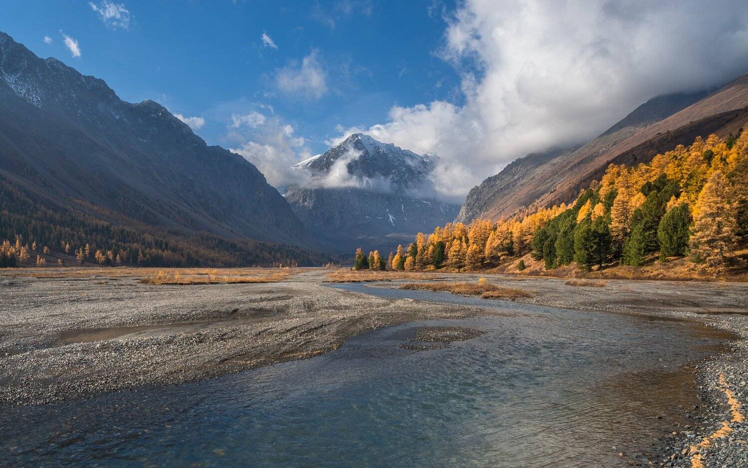 россия,горный алтай,долина реки актру,гора караташ,осень, Андрей Поляков