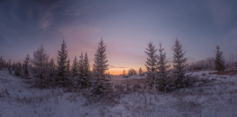 природа, россия, татарстан, пейзаж, зима, закат Зимние краски на закате фото превью