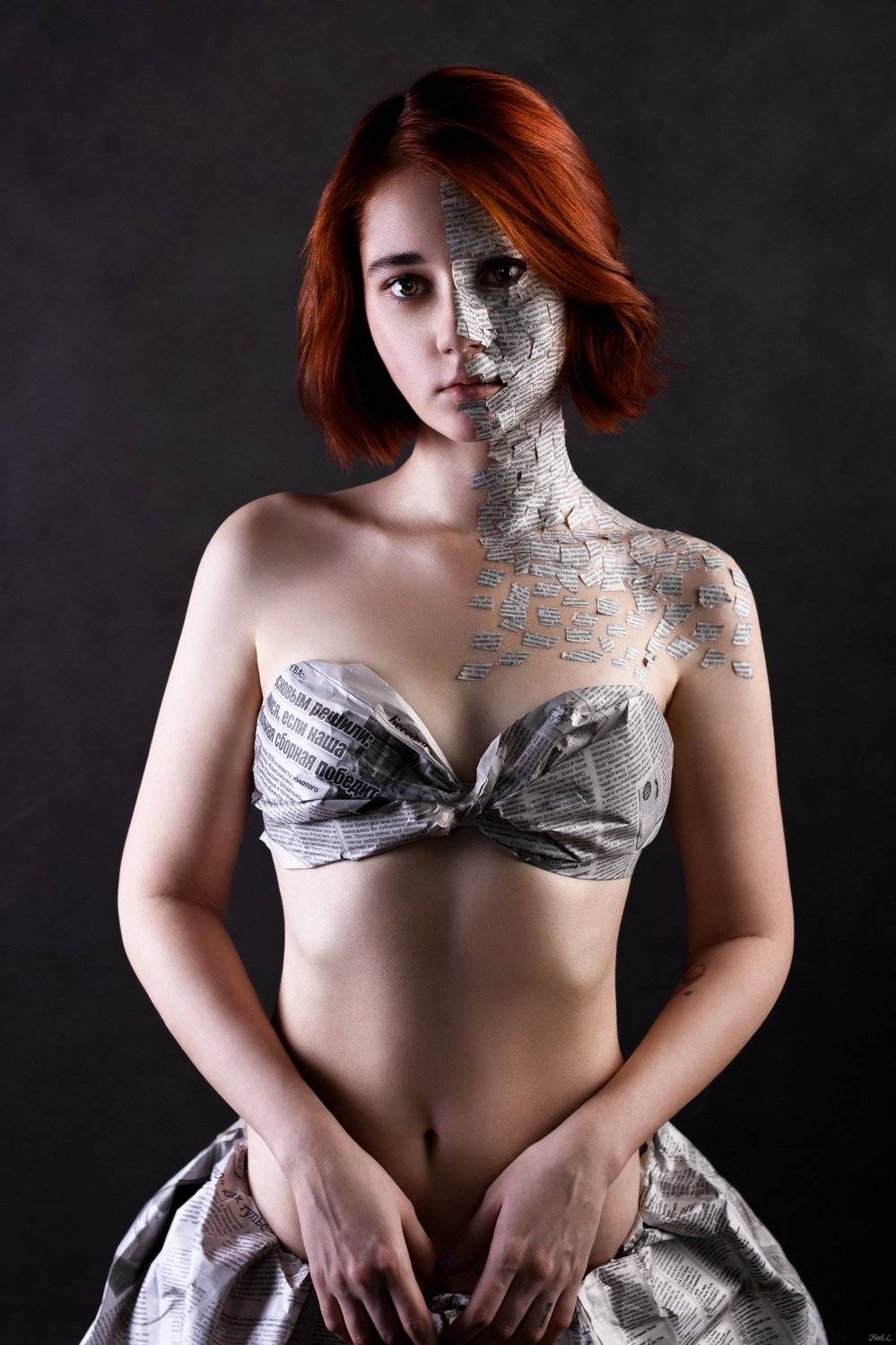 beauty, portrait, standing, elegance, cute, sexy, pretty, sweet, studio, paper, art, stunning, girl, Кир Лилуш