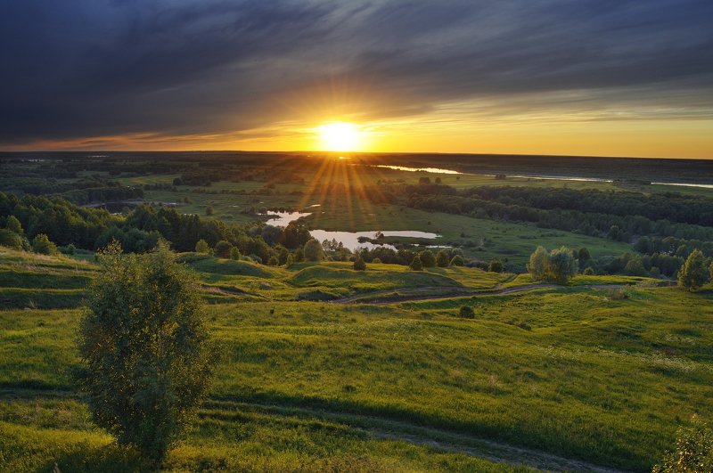 закат, вечер, небо, солнце *** фото превью